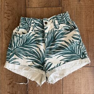Show Me Your MuMu High Waist Palm Print Shorts